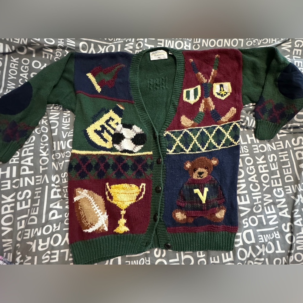 Vintage rare Marisa Christina ‘Varsity’ themed sweater. Woman’s